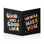 Large Greeting Card Farewell, 11x17.3 Inch Jumbo Good Luck Card Big Farewell Gift Card with Envelope Huge Funny Leaving Card Coworkers Goodbye Card for Colleague Friends (Black)