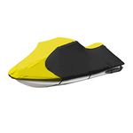 Jetpro Yellow/Black Jetski Cover Polaris Sea Doo Yamaha Kawasaki Tiger Shark Honda Jet Ski Pwc Fits from 103"-115"(1 or 2 seater)...