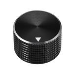 sourcing map Stereo Knob, 25 * 6 * 15.5 mm Aluminium Alloy, Volume Control Knobs, Black