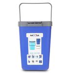 Nayasa Plastic Door Dustbin | Small | 14 Ltrs | Plastic Press-Top | Step-On Push And Pedal Dustbin with Lid | Garbage Bins for Home Office | 28 cm X 22 cm X 42 cm | Blue