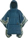 Therm-a-Rest Honcho Poncho Wearable Hoodie Blanket, Outerspace Blue Topo Wave Print