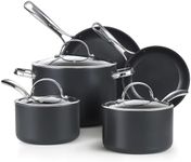 Cooks Standard 8-Piece Nonstick Hard Anodized Cookware Set, Pots and Pans Set Includes Saucepans, Stockpot, Frying Pans, Lids, Black