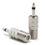 Ancable 2-Pack 3.5mm 1/8-inch Mono Male to F-Type Female Coaxial Cable Converter Adapter for FM Bose Wave Radio Antenna