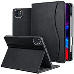 iPad Pro 12.9 Case 6th Generation 2022 / 5th Gen 2021, 12.9 Inch iPad Pro Cases with Pencil Holder and Pocket, Multiple Angles Viewing Flip Cover Protective Folio Auto Sleep/Wake - Black