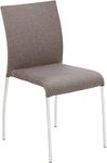 AVE SIX Conway Upholstered Stacking Chair with Chrome Legs, 2-Pack, Smoke