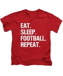 Eat Sleep Football Repeat Funny Unisex Kids Boys Girls Tee Shirt Tshirt Footy Red 12/13