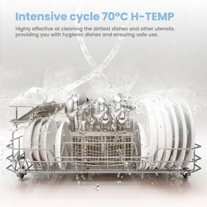 COMFEE Tabletop Dishwasher – Compact Silver Countertop Dishwasher