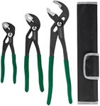 NAUKII 3pcs 8/10/12 inch Groove Joint Pliers Set Comfortable Handle Tongue-and-Groove Pliers for Home Repair Water Pump Pliers with Roll Up Case Adjustable Pliers