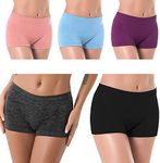 Boy Shorts Underwear Women Ladies Boyshorts Panties Spandex Panty Workout Boxer Briefs 5-Pack, Set-g3, Large