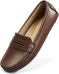 Artisure Women's Classic Handsewn Coffee Bean Genuine Leather Penny Loafers Driving Moccasins Casual Boat Shoes Slip On Fashion Office Comfort Flats 10 M US SKS-1221KF100