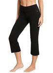 Jockey Women's Activewear Cotton Stretch Slim Flare Capri, Black, L