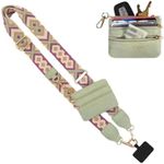 Rietoiu Phone Strap with Zippered Pouch,Clip and Go Strap for Phone with Wallet Crossbody,Cross Body Phone String with Zipper Wallet Pouch,Phone Lanyard Crossbody,Adjustable Phone Strap(Purple