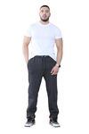 Fashionesta Flowk® Mens Open Hem Sweatpants - Plain Bottoms Joggers Fleece Pants Active Wear Gym Sports Sweatpants Yoga Trousers (Charcoal, X-Large)