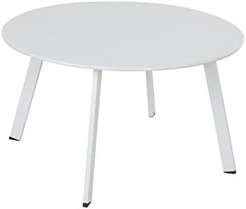 Grand patio Tavolino piccolo, vari colori, tavolino rotondo in metallo, leggero, resistente alle intemperie, accanto al tavolo per soggiorno, corridoio, camera da letto, terrazza, balcone (bianco)