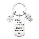 Dad Keychain Fathers Day Keychain From Daughter Son Kids Wife Fathers Day Gift For Husband Bonus Step Dad Best Daddy Keychain For Men Papa Engraved Keychain Personalized A Daughter A Son Father’S Day