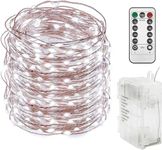 Twinkle Star 300 LED 99 FT Copper Wire String Lights Battery Operated 8 Modes with Remote, Fairy String Lights for Indoor Outdoor Home Wedding Party Decoration, White