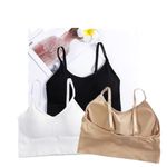 Acnos Black White Beige Skin Women Cotton Padded Wire Free Sports Bra Fitness Yoga Gymwear Fashionable Lifestyle Outdoor Life Free Size Pack of 3