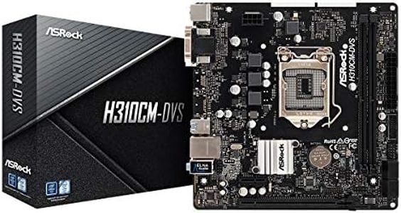 ASRock H310CM-DVS S1151 Intel H310 Max32GB DDR4 PCIE DVI-D&D-Sub mATX Motherboard