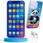 Mini Explorer Educational Flash Cards Phone Toy for Kids | Rechargeable Talking Smart Mobile with 24 Learning Modes | Math, Words, Animals & More | Boys Girls Age 2-12 | Birthday/Christmas Gift
