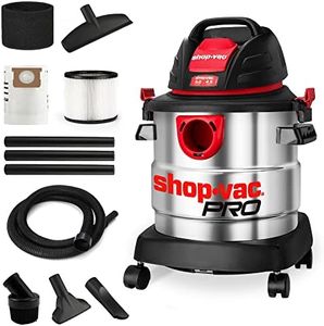 Shop-Vac 5 Gallon 4.5 Peak HP Wet/Dry Vacuum, Stainless Steel Tank, Portable Shop Vacuum with Filter, Hose and Accessories for Garage, Workshop. 5920588