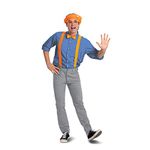 DISGUISE Men's Kit for Adult, Official Blippi Outfit with Hat Glasses and Bowtie Costume Accessories, Multicolored, One Size, Multicolored, One Size