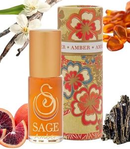 Amber Perfume Oil Roll-On by Sage- 1/8 oz, Vegan & Cruelty-Free, Earthy Scent, Amber, Blood Orange, Musk