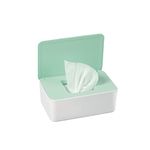 CIAOYNIMI Wipe Holder Baby Wipes Dispenser Box Wet Tissue Storage Container With Lid Sealing Dustproof Refillable Toilet Paper Portable Boxes for Home Bedroom Nursery Room Office Bathroom, White+Green