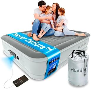 Huddle® Never Deflate™ Luxus-King-Luftbett, Gewinner des Good Housekeeping 2025 Air Mattress Award, Dual Pump SlumberGuard™ Technologie, einstellbare Festigkeit, integrierte Pumpe und USB-Nachtlicht