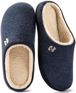 RockDove Men's Sherpa Lined Memory Foam Clog Slipper, Size 10/11 UK Men, Navy Blue