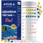 9-in-1 Aquarium Water Test Kit, Ammonia Test Strips for Fish Tanks and Ponds, 150 Strips Testing pH Total Alkalinity Hardness Chlorine Nitrite Sulfate Copper Iron for Both Fresh and Salt Water