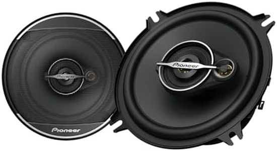 PIONEER A-Series TS-A1371F, 3-Way Coaxial Car Audio Speakers, Full Range, Clear Sound Quality, Easy Installation and Enhanced Bass Response, Black and Gold Colored 5.25” Round Speakers