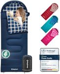 KingCamp Kids Sleeping Bag Flannel Liner,Winter Sleeping Bag Cotton Warm,4 Season, Lightweight Single for Camping Hiking Backpacking Outdoor with Compression Sack for Girls Boys 170x70cm