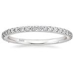 Zakk Women 925 Sterling Silver Eternity Ring Cubic Zirconia Full Eternity Stacking Engagement Wedding Band (Silver,Size Z)