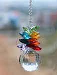 GL Sparkling K9 Crystal Glass Crystal Car Hanging Rainbow Suncatcher Beautiful Balcony Garden Hanging Ornament A12