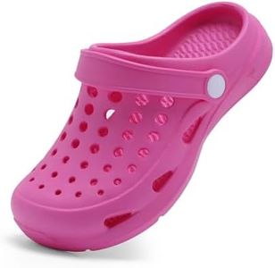Nedaan Kids Garden Clogs Boys Girls Slides Sandals Toddler Non Slip Water Shoes Rosered