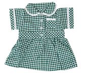 DOLLS SCHOOL SUMMER UNIFORM DRESS BY FRILLY LILY ,CHOICE OF COLOURS [ DRESS ONLY ] TO FIT DOLLS 14-18 INS [35-45CM] SUCH AS AMERICAN GIRL DOLL, BONNIE AND PEARL , HANNAH BY GOTZ, HAPPY KIDZ,DESIGN A FRIEND,KIDZ AND CATS,PRECIOUS DAY GIRL AND MANY OTHER DOLLS OF THIS HEIGHT (Green)