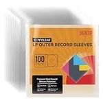 100-Pack Gatefold Vinyl Outer Sleeves-12.75" Record Sleeves Outer-Clear Professional Vinyl Record Storage Protector for Single & Double LP Album Covers (Outer Sleeves)