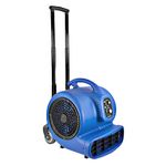 Comfort Zone CZBC101T 1 HP Stackable High-Velocity Carpet Dryer with Timer, Auto Shut-Off, Telescopic Handle, and Wheels, Blue