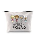 GJTIM Golden Inspired being Friend Gift Thank You for being a Friend Funny Friendship Cosmetics Bag Gift (being Friend Cosmetic Bag CA)