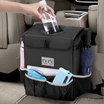 Waterproof Car Trash Can Garbage Bin,Super Large Size Auto Trash Bag for Cars with Lid and Storage Pockets,Leak Proof Vehicle Car Organizer Hanging .4x 5.6x 11.5 inches