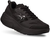 g-defy ION Walking Shoes for Men | Comfortable Orthopedic Shoes for Standing All Day | Slip Resistant for Work | Patented VersoShock Technology | Wide Toe Box Black