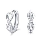 Cuoka Women's Infinity earrings, 925 Sterling Silver Infinity Hoop Earrings Huggie Earrings forInfinity Small Hoop Earrings forand (SilverB)