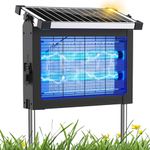 Solar Bug Zapper Outdoor, Mosquito Zapper 4500V Cordless Waterproof, Auto On/Off, Portable Type-C & Solar Powered Bug Zapper, Electric Mosquito Trap Fly Zapper Killer for Patio Garage Yard Camping
