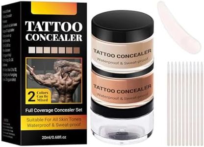 Tattoo Cover Up Makeup Tattoo Concealer – Waterproof Full Coverage Body Makeup for Scars, Blemishes & Tattoos, Natural Long-Lasting Formula with 2 Blendable Shades