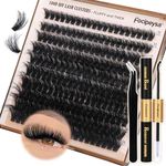 Fluffy Eyelash Extension Kit Volume Lash Clusters Kit 10-18mm Individual Lashes Clusters 100D DIY Lash Extension Kit 200pcs Clusters Lash with Bond and Remover Lash Applicator by Focipeysa