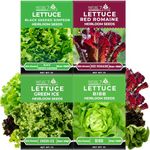 Lettuce Seeds for Planting, Red Romaine Lettuce, Bibb Butter Lettuce, Black Seeded Simpson, Green Ice Iceberg Lettuce, Non-GMO