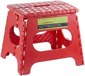 Greenco Super Strong Foldable Step Stool for Adults and Kids - 11" in Height, Holds up to 300 Lb!!!(red)