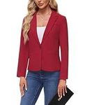 MINTLIMIT Blazers for Women UK Long Sleeve One Button Jacket Blazer with Pocket (Red L)