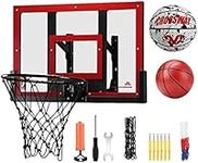 Basketball Hoop Backyard Garage Basketball Hoop with Lifting Bracket, Heavy Hanging Adjustable Pro Basketball