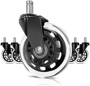 Office Chair Wheels (5pcs), Necomi Office 3 Inch Replacement Chair Wheels 11x22mm Replacement Desk Chair Wheels for Hard Floor Casters 5 Piece Heavy Duty Wheel Replacement Set